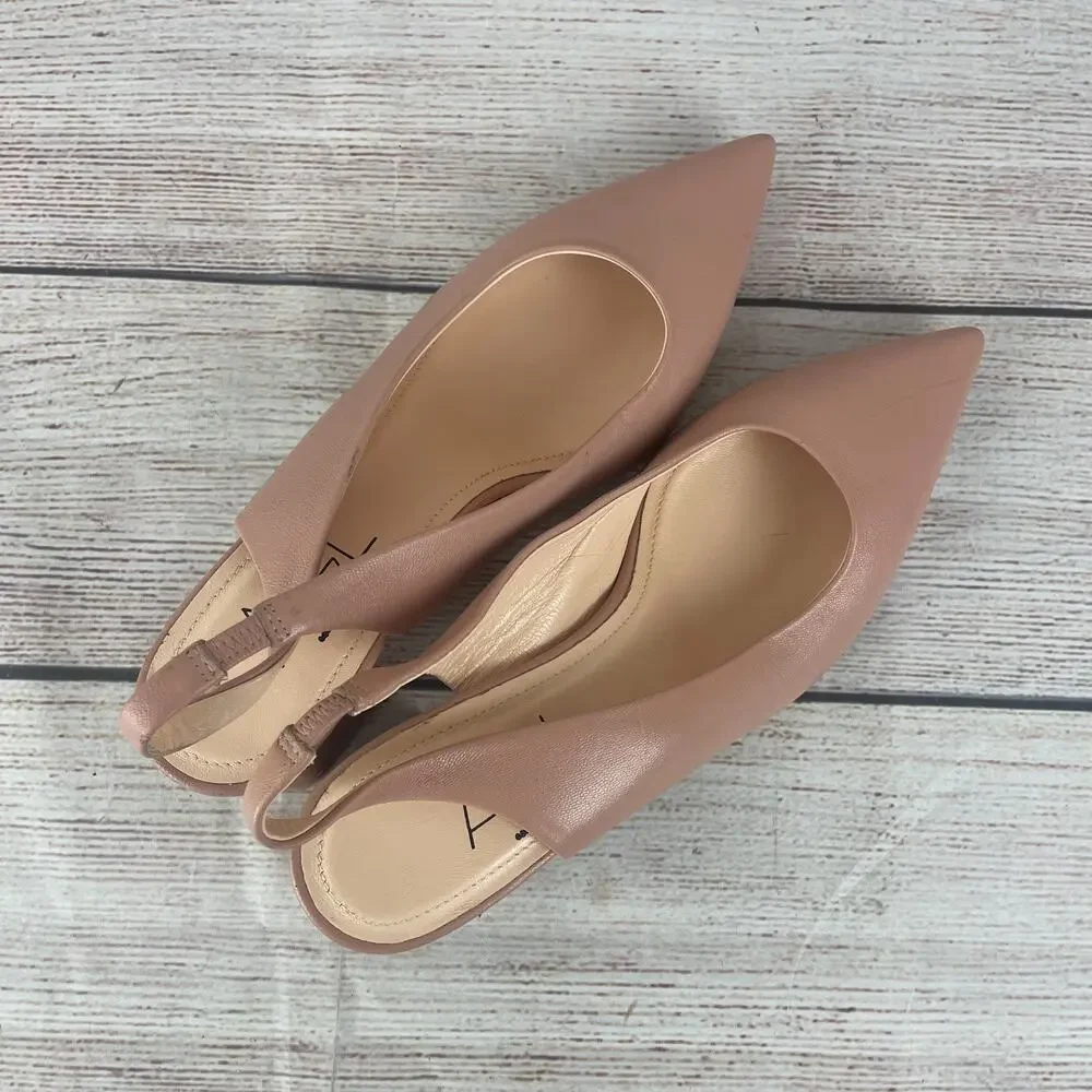 AGL Dodi Womens EU 36 US 6 Slingback Heels Nude Tan Pointed Toe